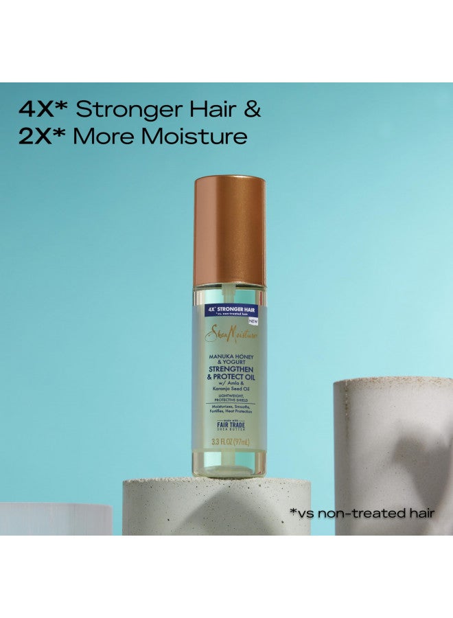 SheaMoisture Strengthen & Protect Oil Manuka Honey & Yogurt For A Lightweight, Protective Shield, 3.3 Oz - Image 4