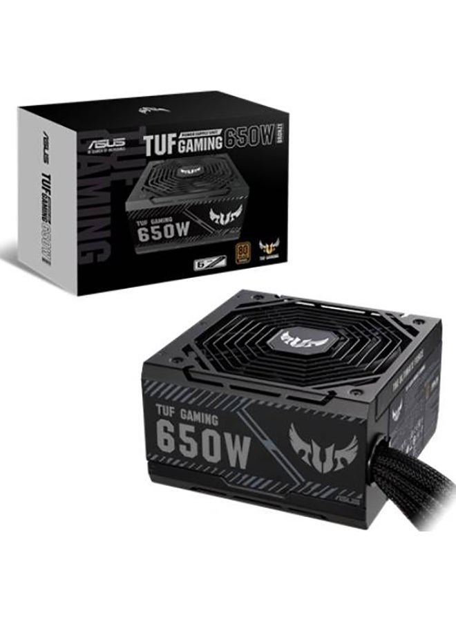 ASUS - TUF Gaming 650W Bronze Power Supply (TUF-GAMING-650B) – 80 Plus Bronze, Active PFC, 120,000+ Hour MTBF, 51A +12V Rail, Dual 6+2 PCI-E, 4x SATA, 4x Peripheral, ATX12V, Comprehensive Protection (OPP/OVP/UVP/SCP/OCP/OTP), ROHS Compliant | 90YE00D1-B0NA00 Black - Image 1
