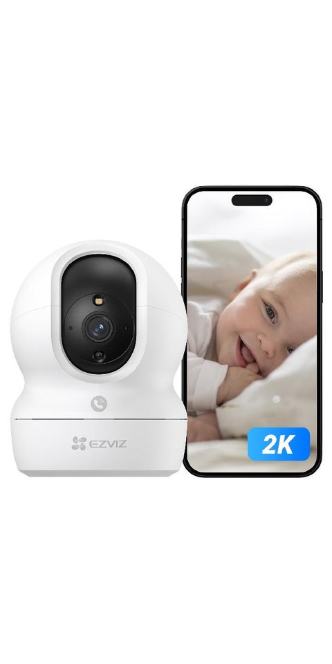 EZVIZ Security Camera CP1 Pro, 2K 3MP CCTV Camera for Home With Touch Call Button, 360° Indoor Camera with Color Night Vision, Human Shape & Loud Noise Detection, Auto-Tracking, Two-Way Audio