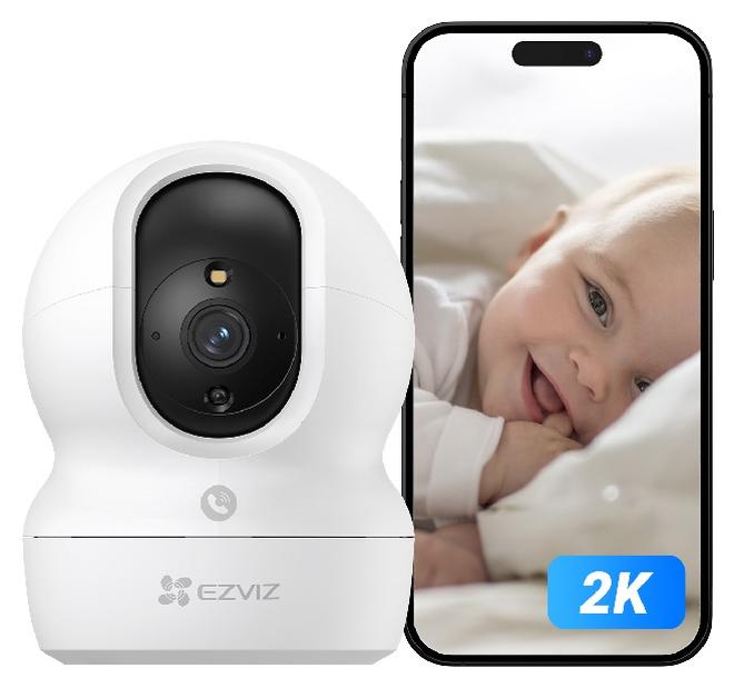 إيزفيز كاميرا مراقبة EZVIZ CP1 Pro، كاميرا مراقبة منزلية بدقة 2K و3 ميجا بكسل مع زر اتصال باللمس، وكاميرا داخلية بزاوية 360 درجة مع رؤية ليلية ملونة، وشكل الإنسان وكشف الضوضاء العالية، وتتبع تلقائي، وصوت ثنائي الاتجاه - Image 1