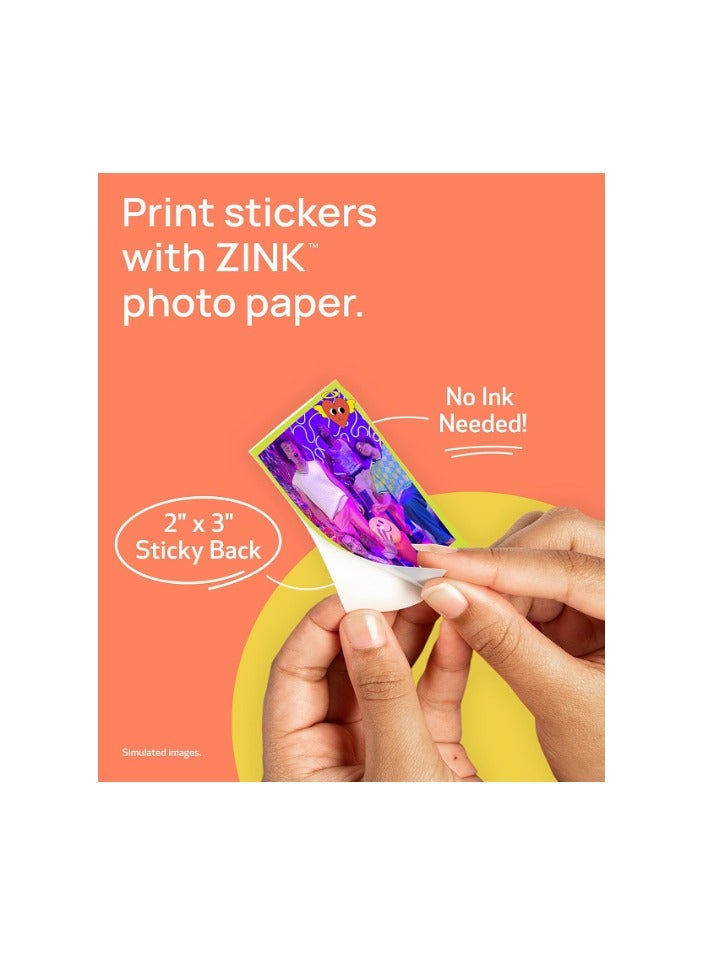 2 Mini Photo Printer, Print From Compatible iOS & Android Devices, Sticky-Back Prints, Pure White IVY - pnsku/N70115583V/45/_/1727503486/82ce97c0-c749-4b85-a1e3-1e240e9aa433