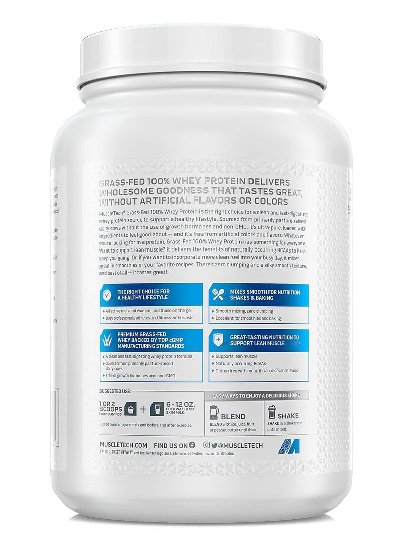 ماسل تيك - Grass Fed Whey Protein Powder Non-gmo, Gluten Free 20g Protein + 4.3g Bcaa Triple Chocolate, 1.8 Lbs - Image 1