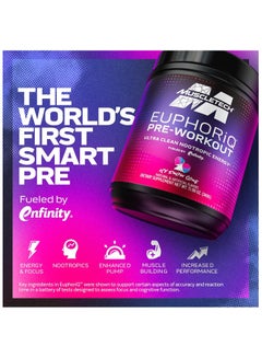 ماسل تيك EuphoriQ PreWorkout Ultra Clean Nootropic Energy Icy Snow Cone 340 g  - Image 2