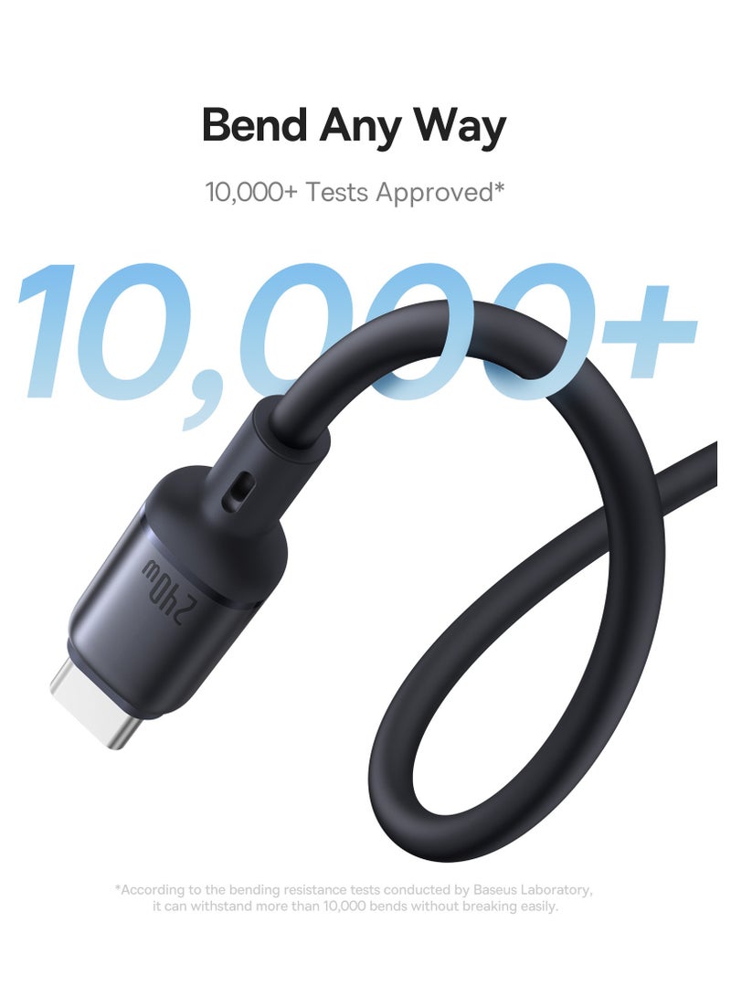 Baseus - Magnetic USB-C Charger Cable, 3.3ft Fast Charging Type C Cable Compatible with iPhone 16/15 Series, MacBook Pro/Air, Samsung S24/23 Ultra, Google Pixel, OnePlus, OPPO, Xiaomi, Laptops, iPad Air/Pro, Microsoft Surface, Air Pods Pro & More- 240W - Black - Image 1