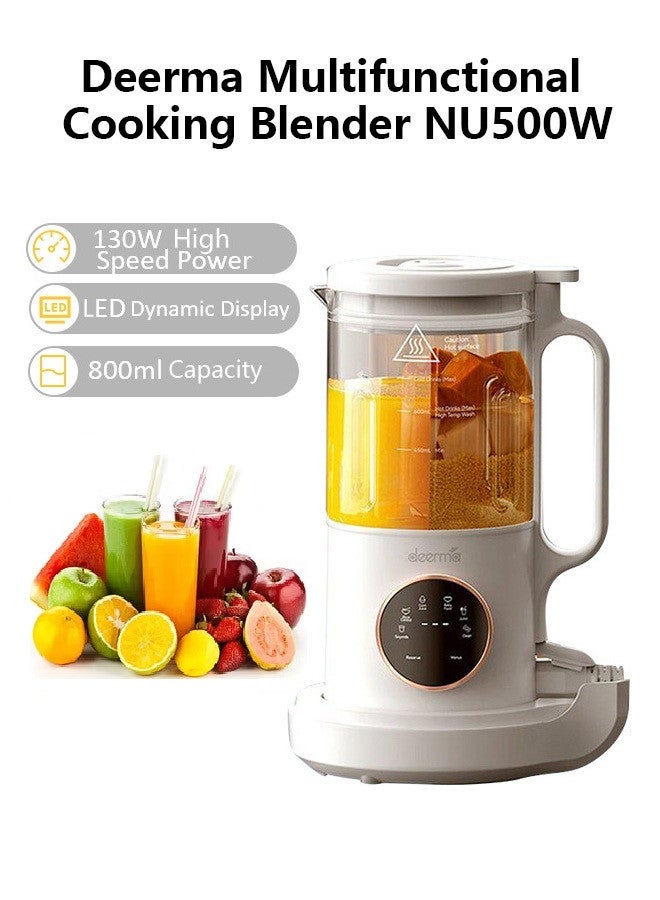 Multifunctional Cooking Blender With Five Menu Function, Soundproof Shield Design, High Speed Motor x 12 Blades, 24 Hours Smart Preset, Easy to Clean and Non Stick, 800ml Large Capacity - White NU500W White - pnsku/N70115600V/45/_/1740642465/ebc5d23b-91c8-4f8b-91aa-1a9e3a195e1b