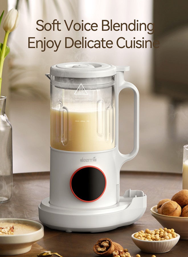 Deerma Multifunctional Cooking Blender With Five Menu Function, Soundproof Shield Design, High Speed Motor x 12 Blades, 24 Hours Smart Preset, Easy to Clean and Non Stick, 800ml Large Capacity - White NU500W White  - Image 4