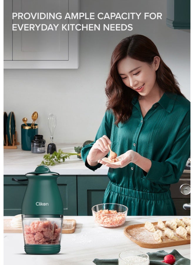 Clikon Powerful Electric Chopper With Glass Bowl For Vegetables And Meat 0.6 L 200 W CK2679 Green - Image 5