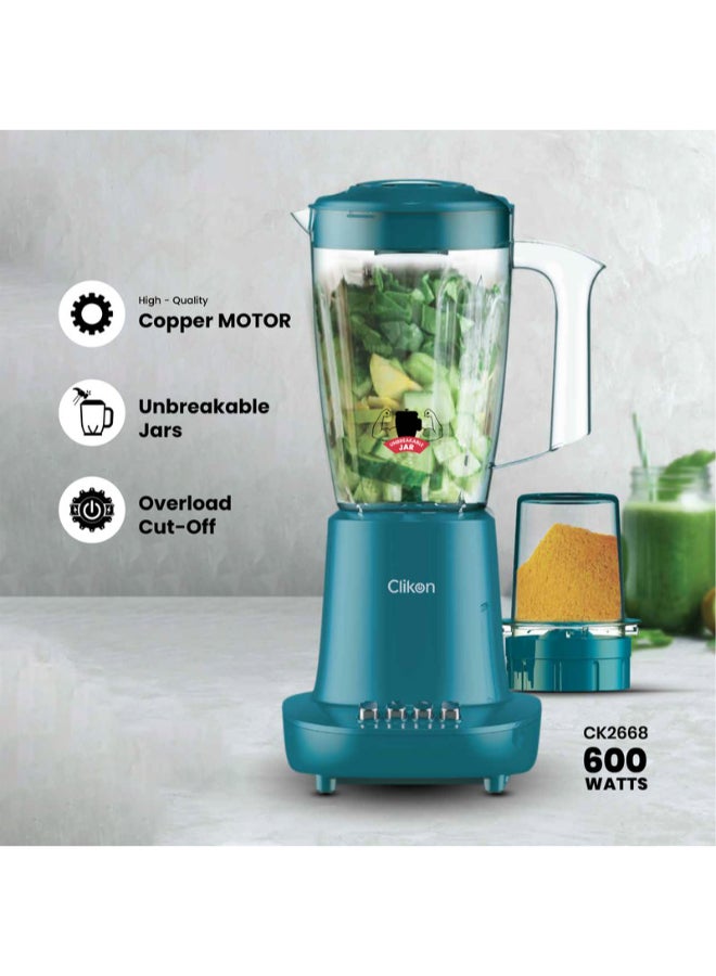 كليكون 2-In-1 Juicer Blender Chopper Set 1.5 L 600 W CK2668 Green  - Image 3