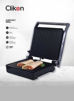 كليكون Contact Grill Toaster With Non-Stick Grill Plate 800 W CK2470 Black/Silver  - Image 1