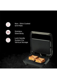 كليكون Contact Grill Toaster With Non-Stick Grill Plate 800 W CK2470 Black/Silver  - Image 3