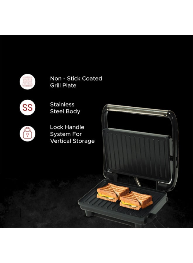 كليكون Contact Grill Toaster With Non-Stick Grill Plate 800 W CK2470 Black/Silver  - Image 3