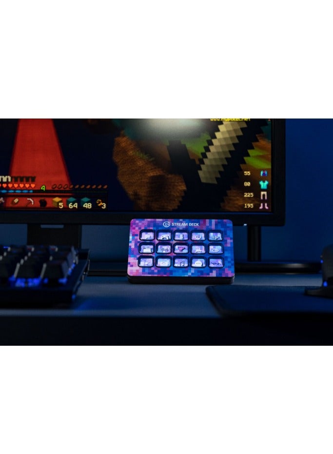 Elgato Stream Deck MK.2 – Studio Controller, 15 macro keys, trigger actions in apps and software like OBS, Twitch, ​YouTube and more, works with Mac and PC, Black