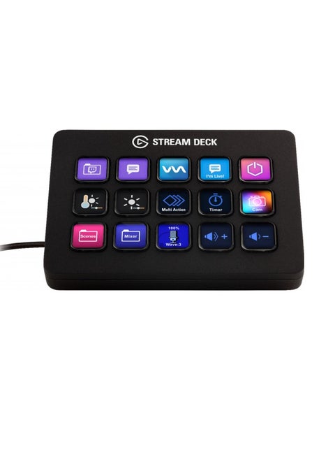 Elgato Stream Deck MK.2 – Studio Controller, 15 macro keys, trigger actions in apps and software like OBS, Twitch, ​YouTube and more, works with Mac and PC, Black