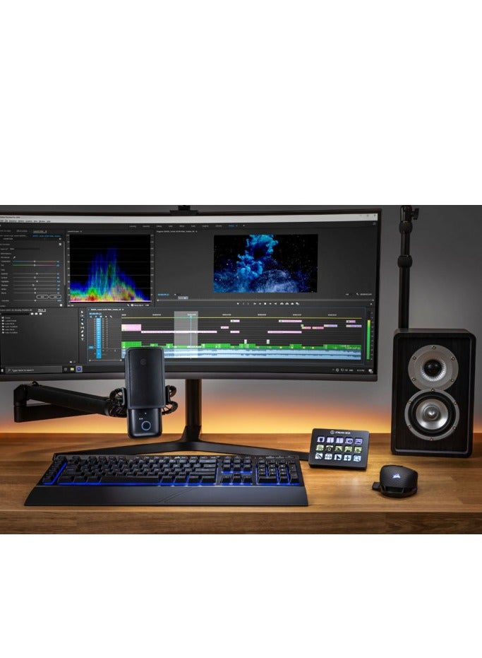 Elgato Stream Deck MK.2 – Studio Controller, 15 macro keys, trigger actions in apps and software like OBS, Twitch, ​YouTube and more, works with Mac and PC, Black