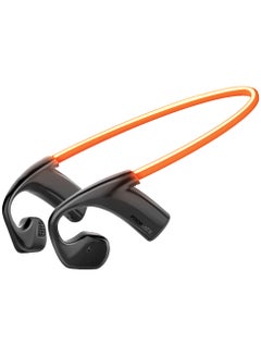 Open Ear Wireless Neckband Headset with AudioConduct™ Technology, LED Safety Running Light, Multi-Point Bluetooth v5.4, Anti-Slip, 18 Hours PlayBack Black