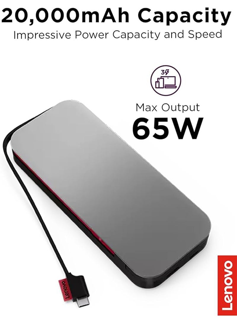 Lenovo 20000 mAh Go USB-C Laptop Power Bank Thunder Black - Image 5