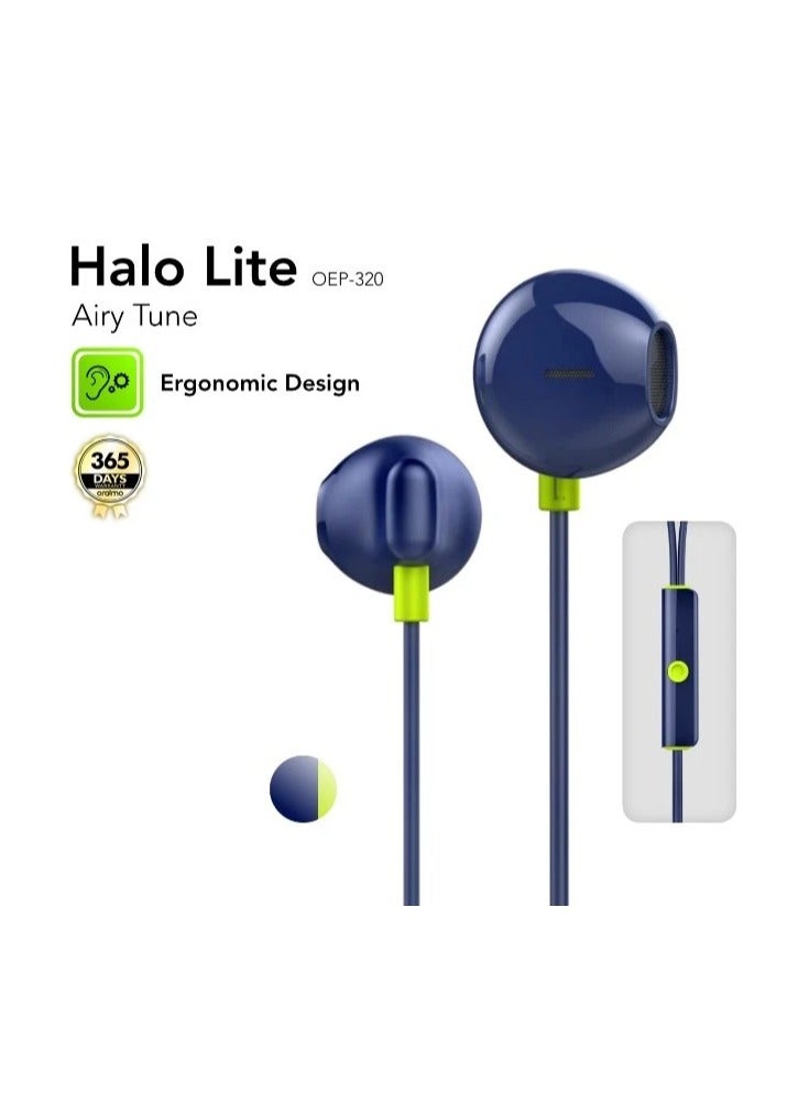 Oraimo Wired Earphone Halo Lite OEP-320 - Blue - Image 1