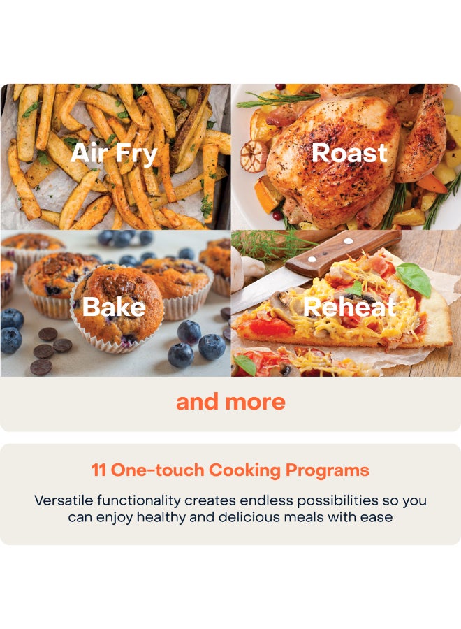 nutricook Digital Air Fryer Vision, 5.7L Capacity with Clear Window and Internal Lights,6 Presets, Air Fry, Roast, Bake, Broil, Dehydrate & Reheat, 2 Years Warranty, Amazon Exclusive 5.7 L 1700 W NC-AF357V+NC-AFL150 Black - Image 5