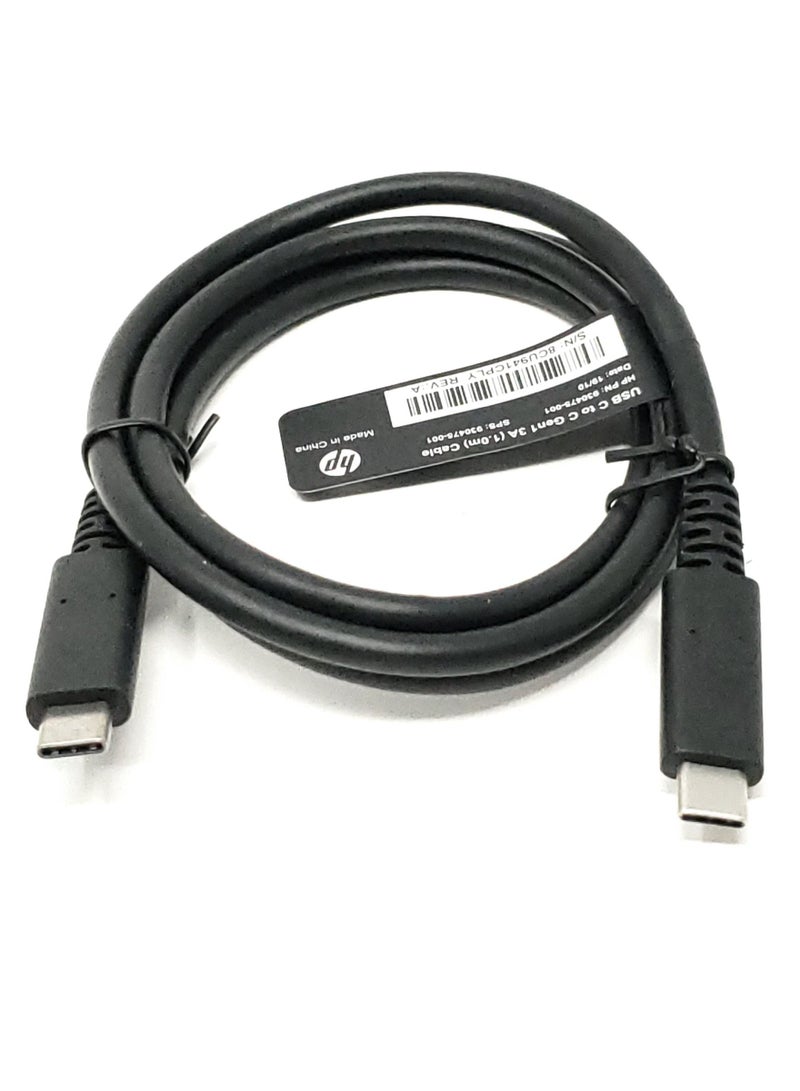HP Cable  930475-001 - USB-C to USB-C Gen1 1.0M Black - Image 1