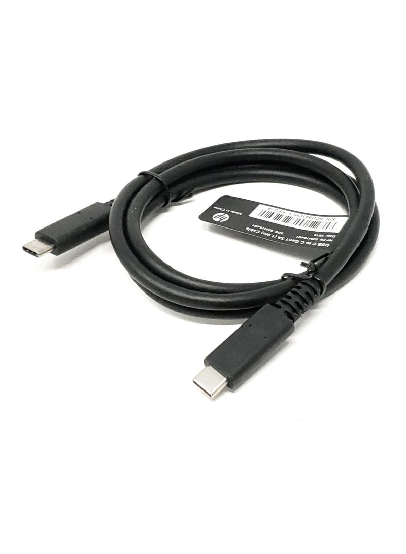 HP Cable  930475-001 - USB-C to USB-C Gen1 1.0M Black - Image 3