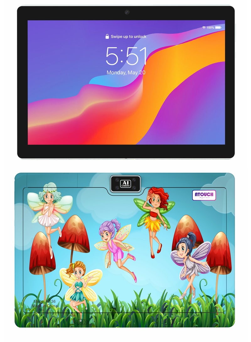 ATOUCH - 10.1 Inch Android 12 Kids Tablet Dual SIM 8GB RAM 256GB ROM WiFi Dual Camera And Zoom App Supported with Convertible Eva Case Stand and Gamepad Early Education Tab Red - Image 1