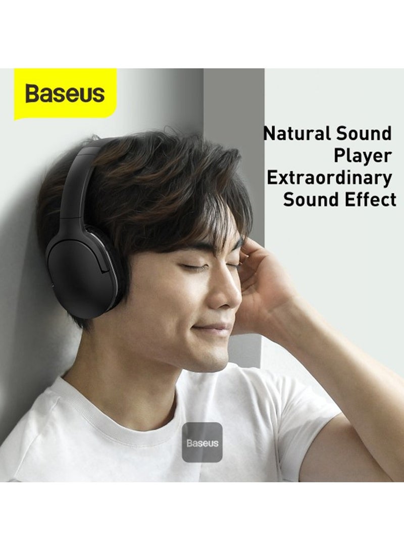Baseus Encok D02 Pro Wireless Headphones Built-in Mic, Bluetooth V5.3  Foldable Sports Headset, Hands-Free Gaming Headphone Black - Image 3