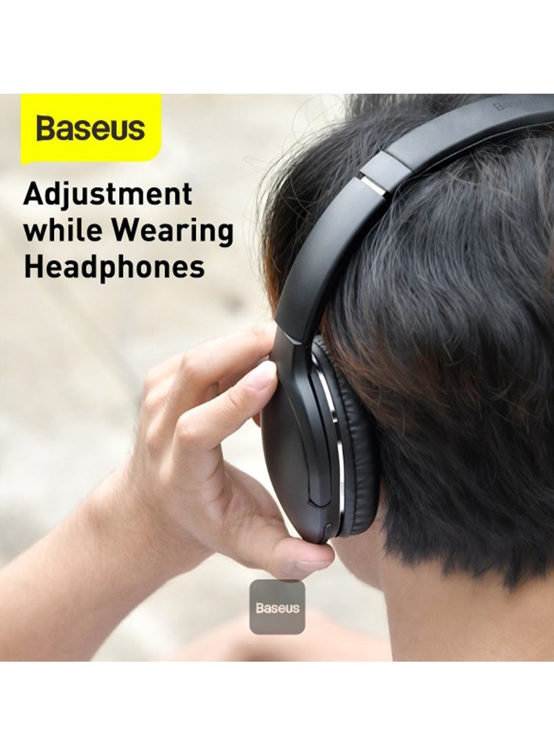 Baseus Encok D02 Pro Wireless Headphones Built-in Mic, Bluetooth V5.3  Foldable Sports Headset, Hands-Free Gaming Headphone Black - Image 4