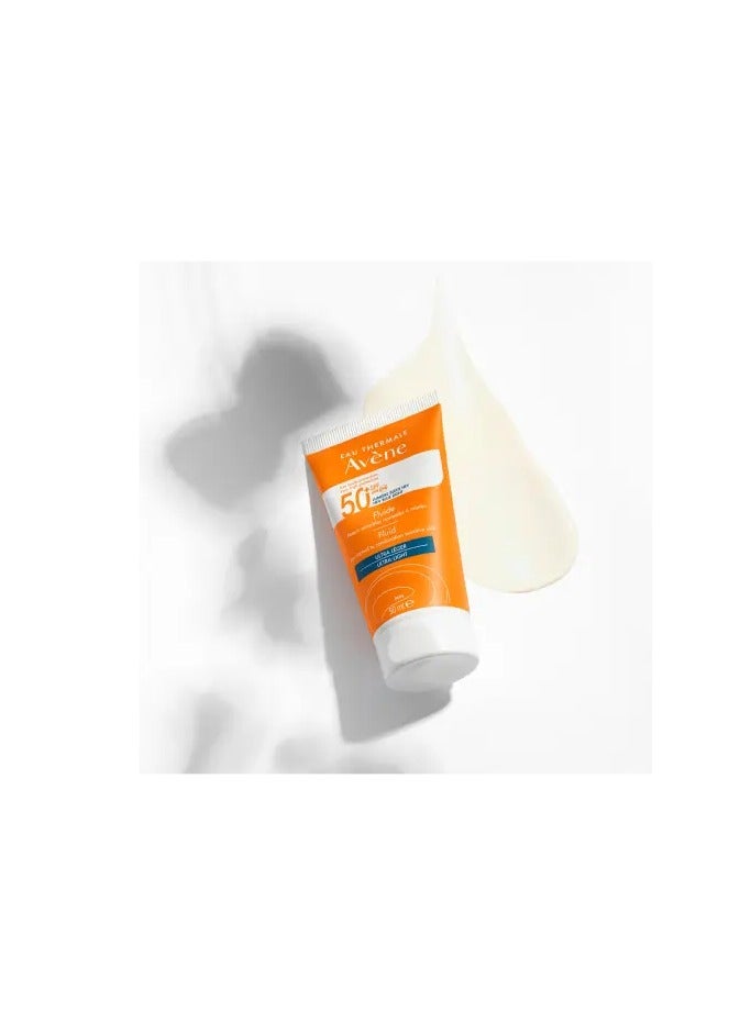 آفين SPF 50+ Fluid Eau Thermale Avène 50ml  - Image 3