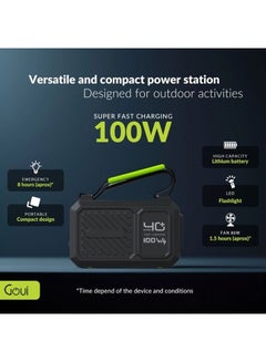 Goui Power Station Beast 100W With LED Flashlight – Portable 154Wh Emergency Power Station for Laptops, Smartphones And More - Black  - Image 2