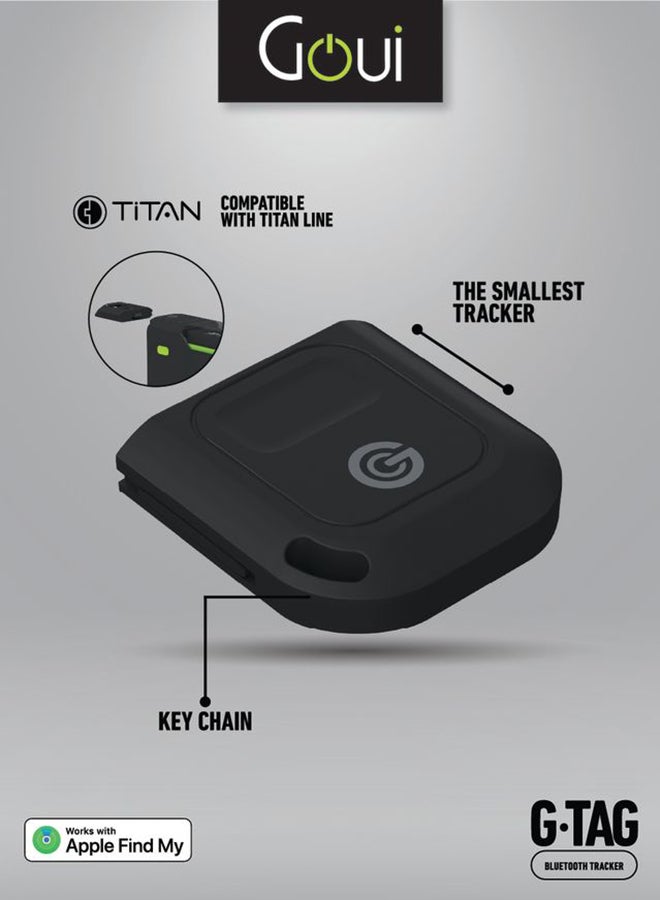 Goui - Goui apple AirTag : Effortless Item Location With Apple Find My Integration, TITAN LINE Compatibility And Long Battery Life - Black - Image 1