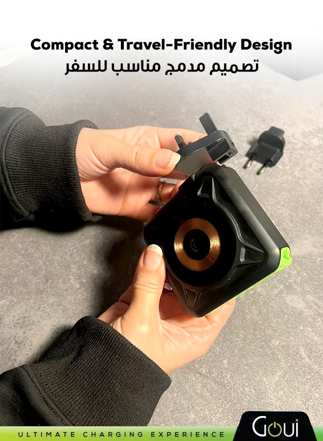 Goui 10000 mAh Mbala Pro Power Bank + Wireless Charger + 20W Wall Charger: The Ultimate All-in-One Charging Solution For On-the-Go Power, Fast Charging And Global Compatibility - Black Black - Image 5