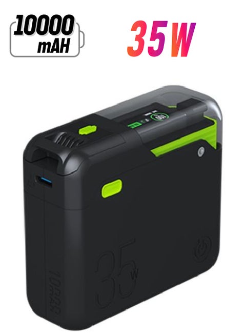 10000 mAh 10000 mAh Titan 35W Super Fast Power Bank - Capacity (37Wh, 7.4V/5000mAh) For Rapid Charging of Devices, With PD & QC Fast Charging Support, Multiple Ports And Digital Display - Black Black