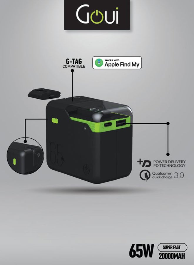 جوي - تيتان  65W بنك طاقة سريع جدًا بسعة 20,000mAh – شحن فائق السرعة، سعة ضخمة، دعم PD و QC، شاشة رقمية، ومنافذ شحن متعددة لشحن الأجهزة في وقت واحد (74Wh / 14.8V/5000mAh) 20000 mAh - Image 1