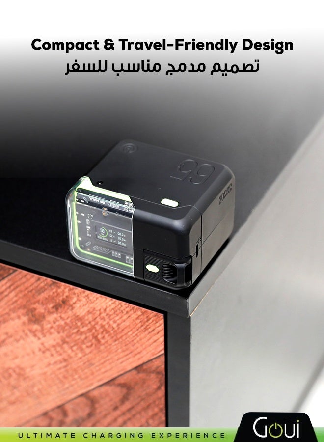 Goui 20000 mAh Titan 65W Super Fast Power Bank – High-Speed Charging, Massive Capacity, PD & QC Support, Digital Display, And Multiple Charging Ports for Simultaneous Device Charging (74Wh / 14.8V/5000mAh) - Black Black - Image 5