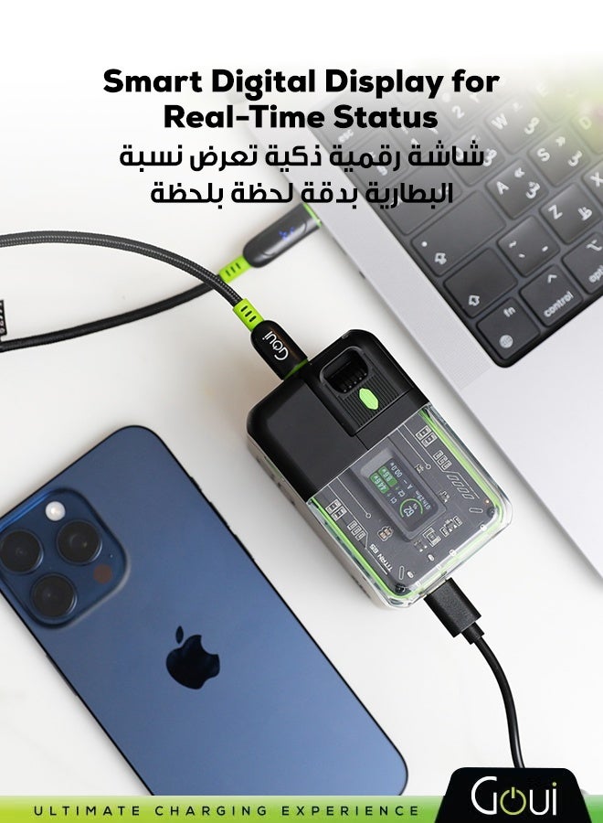 Goui 20000 mAh Titan 65W Super Fast Power Bank – High-Speed Charging, Massive Capacity, PD & QC Support, Digital Display, And Multiple Charging Ports for Simultaneous Device Charging (74Wh / 14.8V/5000mAh) - Black Black - Image 4