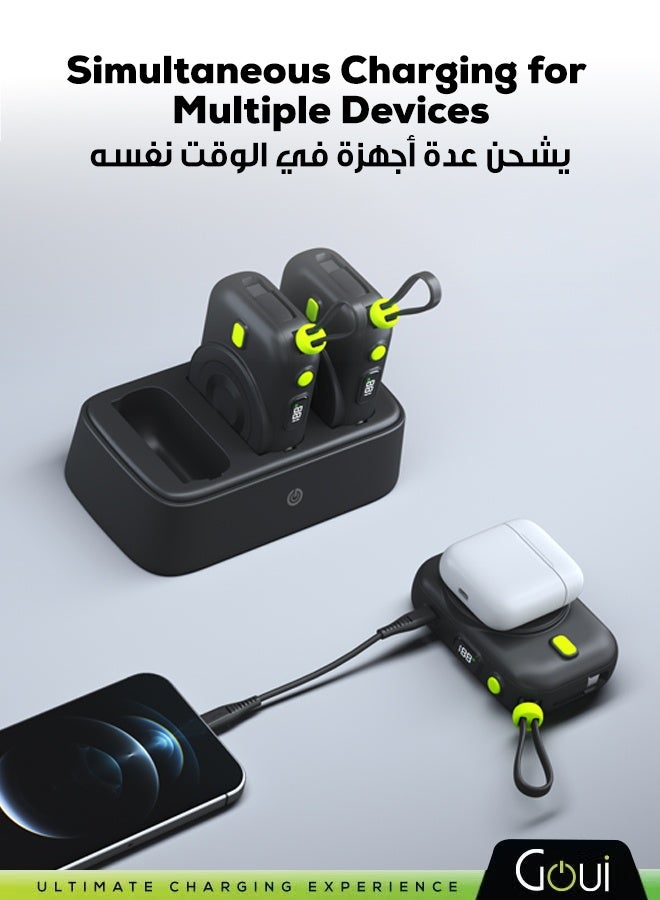 Goui 10000 mAh Station Power Bank 15W Magnetic Wireless Charging x 3 With Power Delivery (PD) Technology – Fast Charging For Multiple Devices Simultaneously - Black Black - Image 5