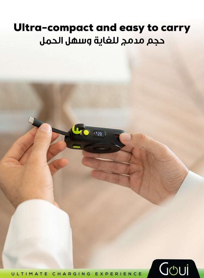 Goui 10000 mAh Station Power Bank 15W Magnetic Wireless Charging x 3 With Power Delivery (PD) Technology – Fast Charging For Multiple Devices Simultaneously - Black Black - Image 4