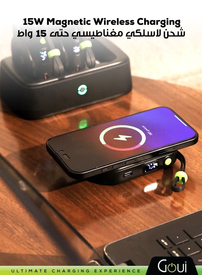Goui 10000 mAh Station Power Bank 15W Magnetic Wireless Charging x 3 With Power Delivery (PD) Technology – Fast Charging For Multiple Devices Simultaneously - Black Black - Image 3