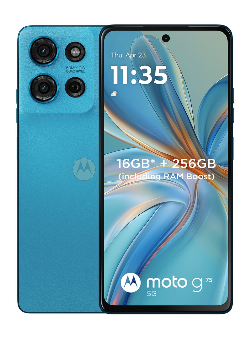 Motorola - G75 Dual SIM Aqua Blue 8GB RAM 256GB 5G - Middle East Version - Image 1