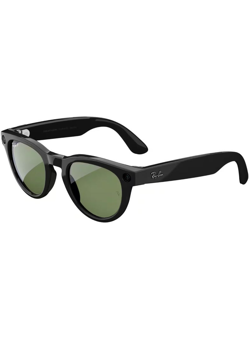 ميتا RAY-BAN | META HEADLINER Shiny Black Frame G-15 Green Lenses Shiny Black  - Image 1