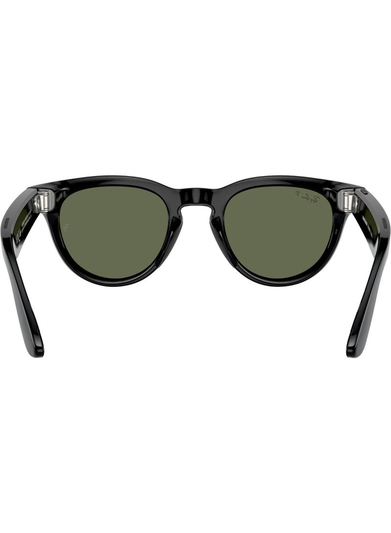 ميتا RAY-BAN | META HEADLINER Shiny Black Frame G-15 Green Lenses Shiny Black  - Image 5