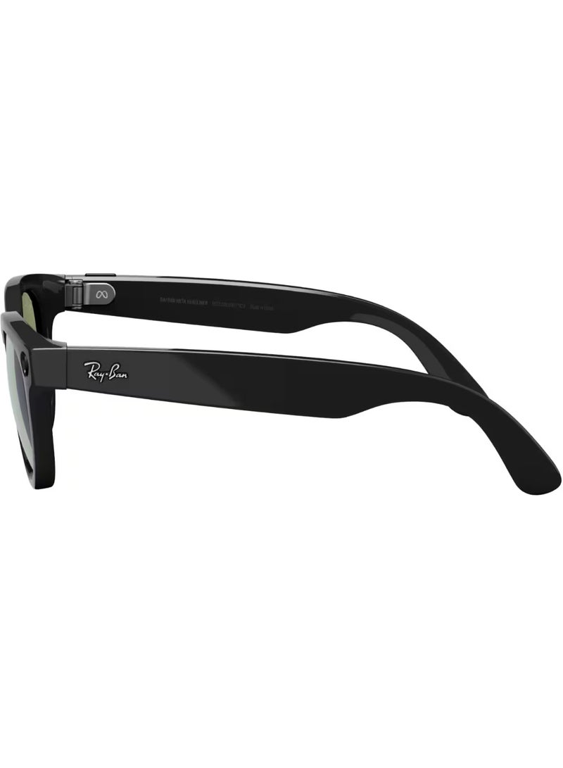 ميتا RAY-BAN | META HEADLINER Shiny Black Frame G-15 Green Lenses Shiny Black  - Image 4