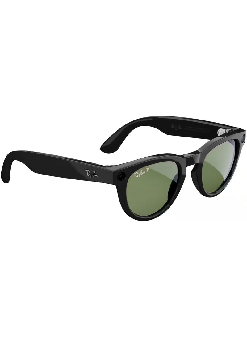 ميتا RAY-BAN | META HEADLINER Shiny Black Frame G-15 Green Lenses Shiny Black  - Image 3