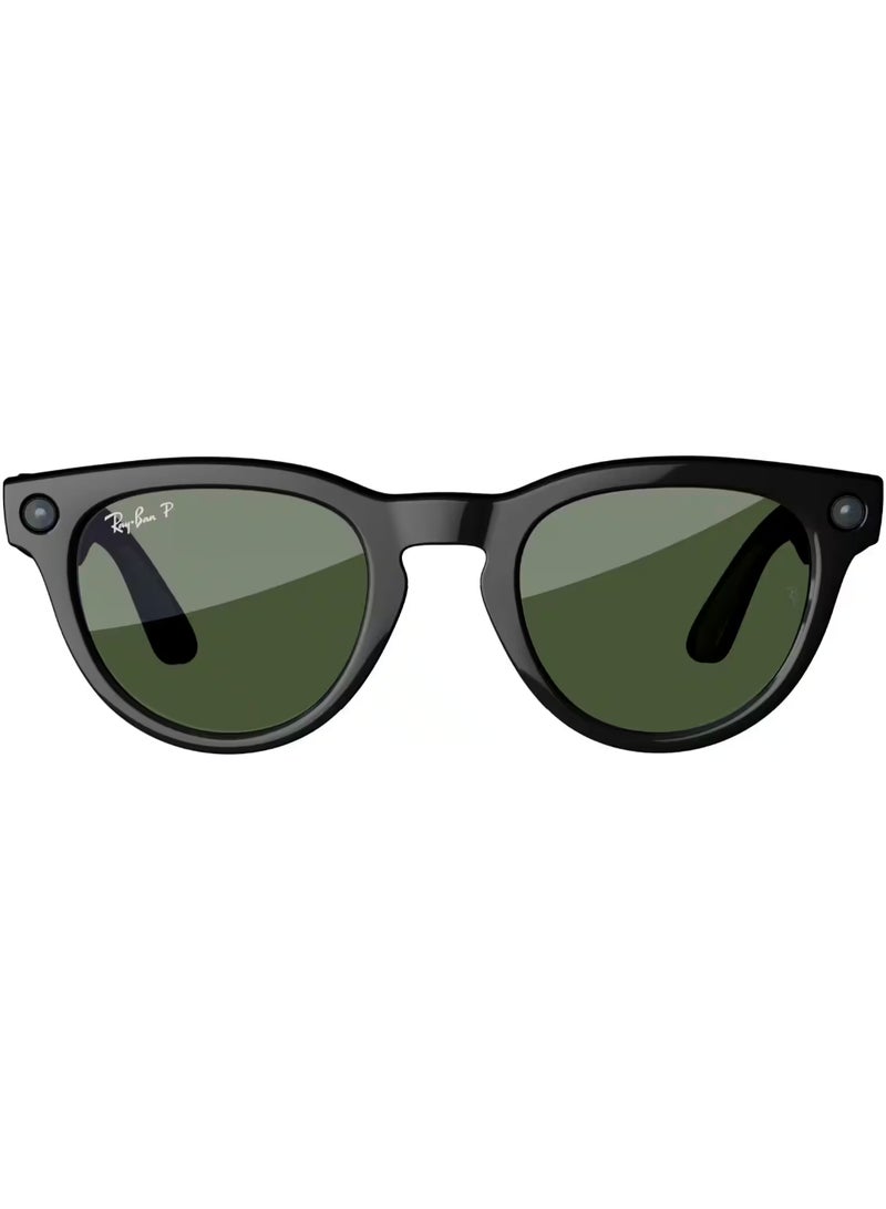 ميتا RAY-BAN | META HEADLINER Shiny Black Frame G-15 Green Lenses Shiny Black  - Image 2