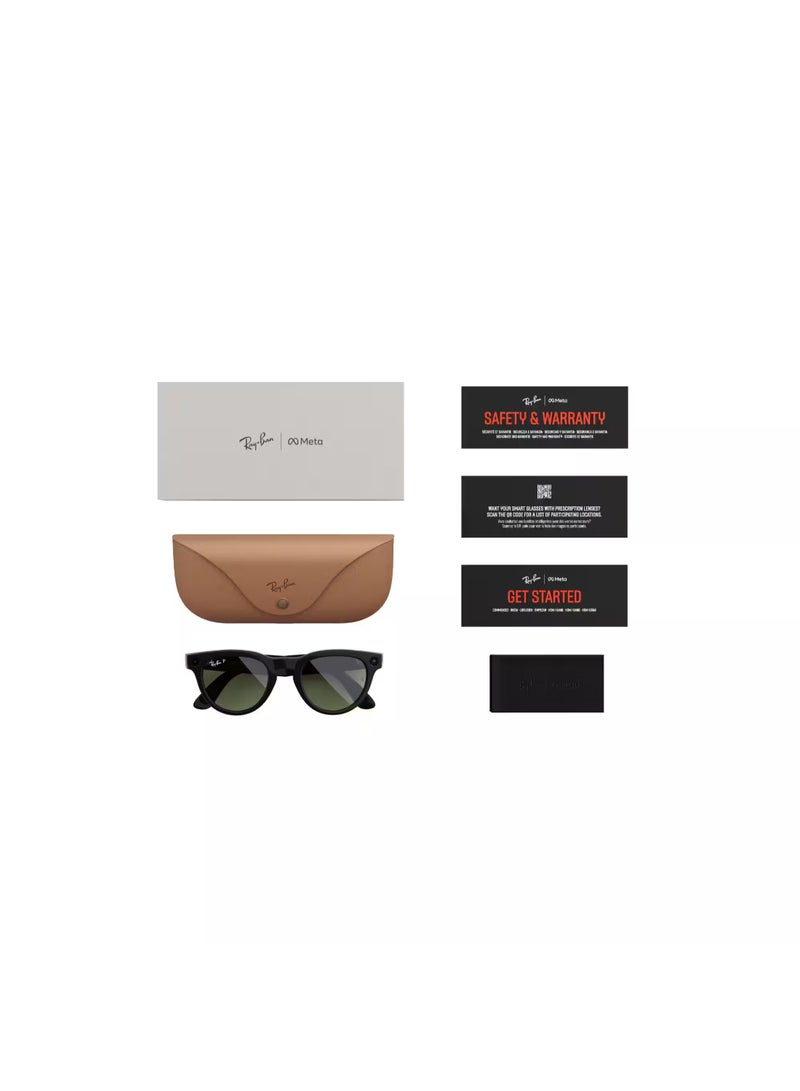 Meta - RAY-BAN | META HEADLINER Shiny Black Frame G-15 Green Lenses Shiny Black - Image 1