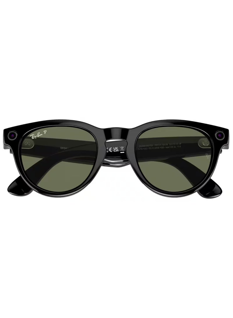 Meta - RAY-BAN | META HEADLINER Shiny Black Frame G-15 Green Lenses Shiny Black - Image 1
