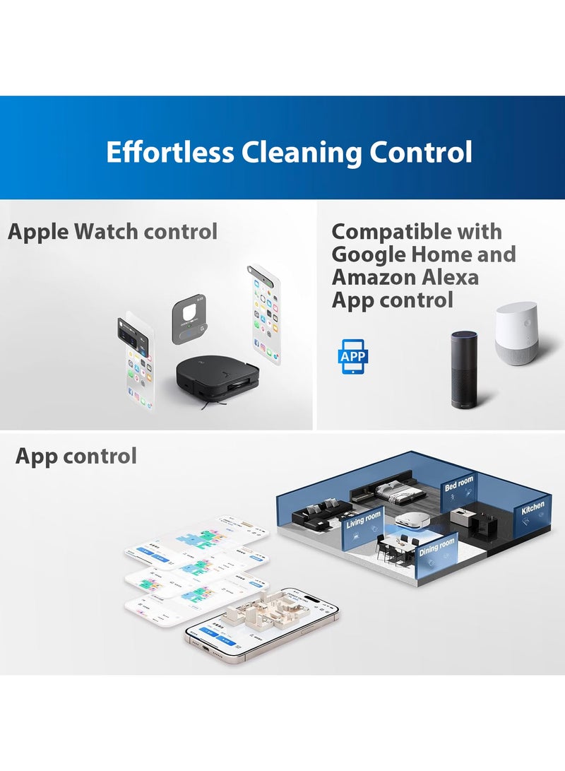 ecovacs - Deebot X5 Pro Omni Robot Vacuum Cleaner with Mop, 12,800Pa Suction Power, ZeroTangle Technology, TruEdge Edge Mopping, 70°C Hot Water Mop Washing, Auto Lifting of the Mop, Self-Emptying 45 W X5 PRO OMNI Black - Image 1
