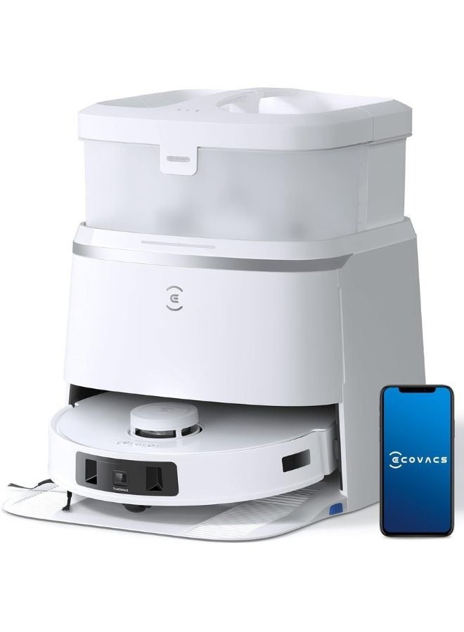إيكوفاكس Omni Robot Vacuum Cleaner and Mop,Powerful 11,000Pa Suction with Hot Water,Intelligent Cleaning,Zero Tangle,TrueDetect 3D 3.0 45 W Deebot T30 Pro white  - Image 1