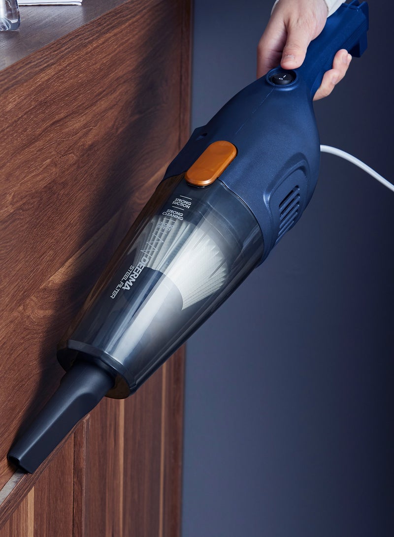 ديرما - Vacuum Cleaner, Light Weight Handheld Vacuum Cleaner, 12kPa Strong Suction, Three Brush Heads, Triple Layer Filtration, 1.2L Large Dust Cup, Washable Filter and Easy to Assemble - 1.2 L 600 W DX115C-Pro Blue - Image 1