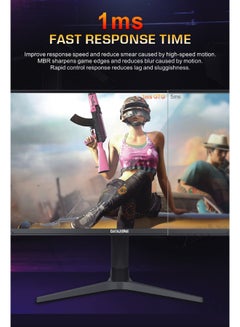 Datazone 27 inch, FHD (1920x1080), 165HZ, IPS Gaming Monitor, 1MS GTG Response Time, Console Compatible (PS5-XBOX),RGB Backlight, Height And Tilt Adjustment, With Built-in Speakers Black  - Image 5